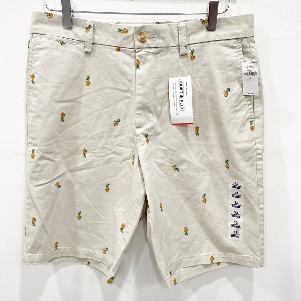 Old Navy Ultimate Slim Built-In Flex Pineapple Print Shorts Size 32